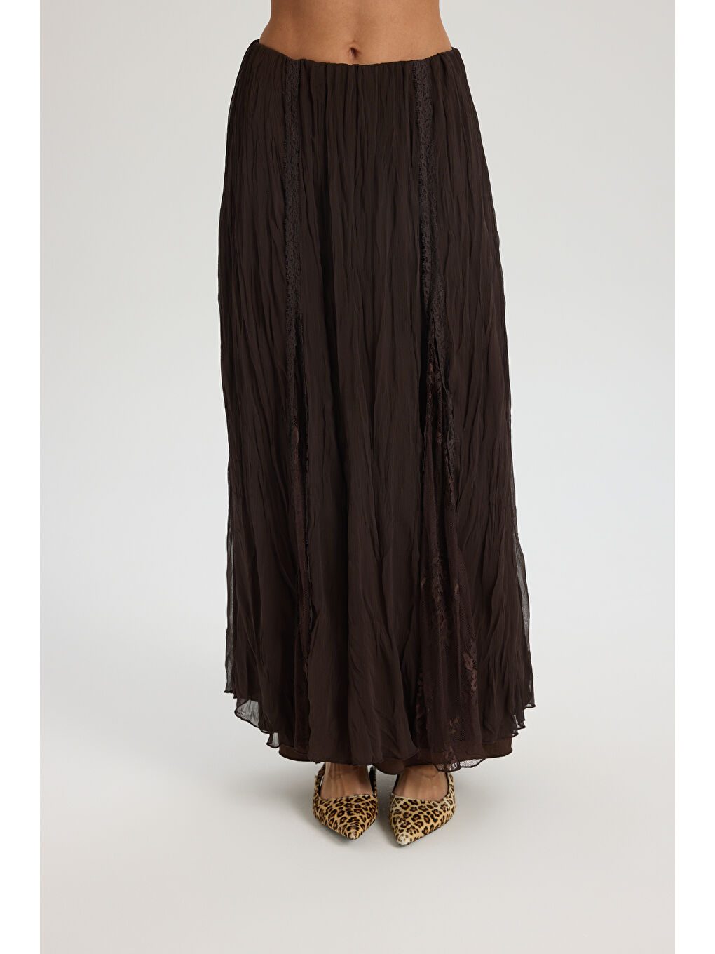 Kahverengi Aurore Dantel Detay Kahve Etek-2
