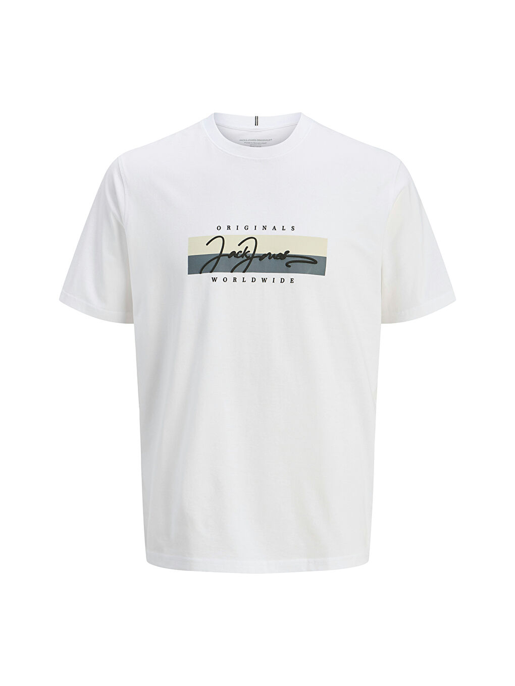 Frederiksberg Box Script Erkek Beyaz Yuvarlak Yaka Spor Tişört