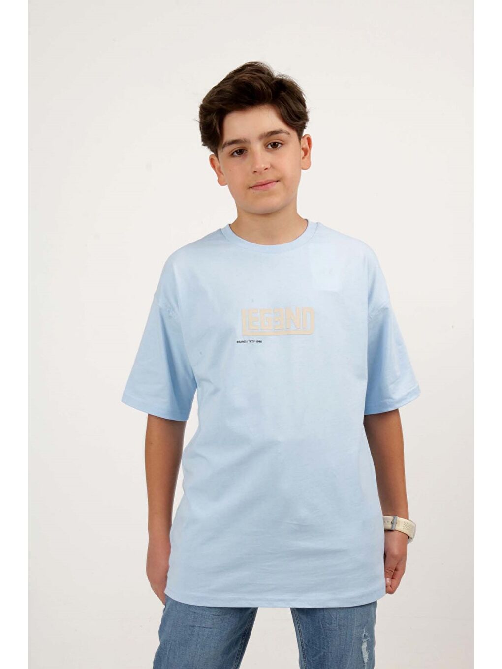 Mavi Erkek Çocuk Baskılı Tişört-2