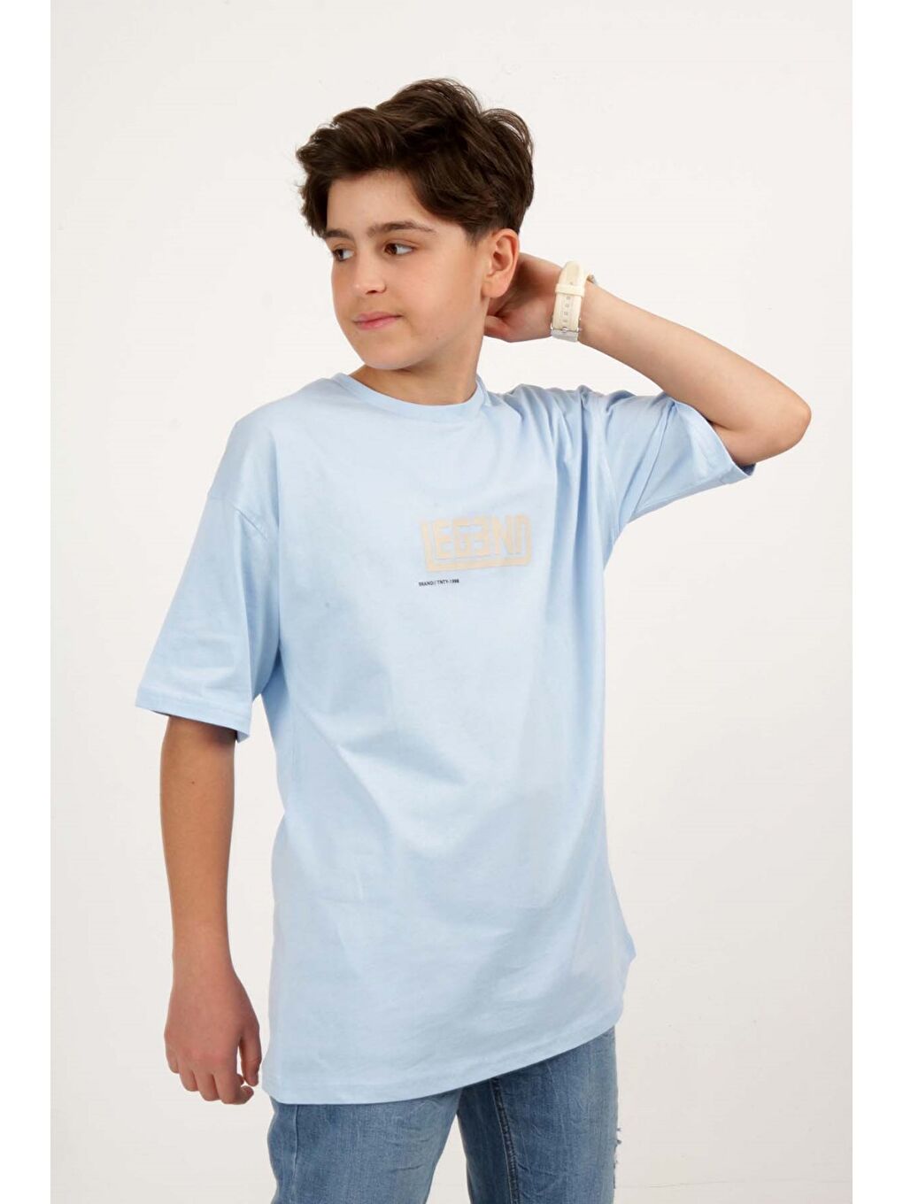Mavi Erkek Çocuk Baskılı Tişört-3