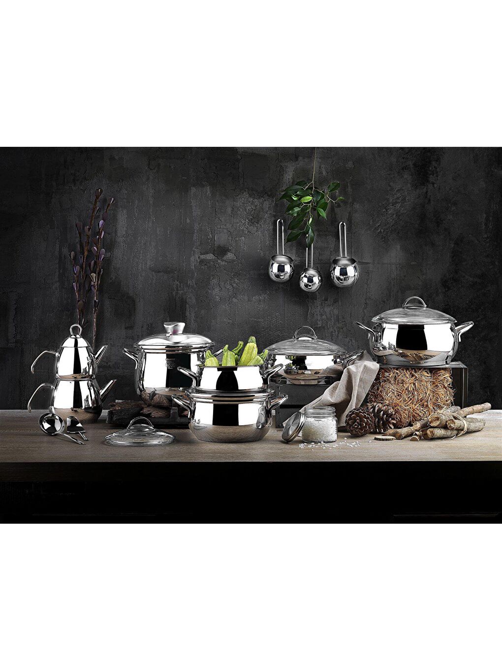 SCHAFER Gri-Beyaz-Açık Gri SCHAFER ALİA STEEL WEDDING SET-18 PCS.-SILVER