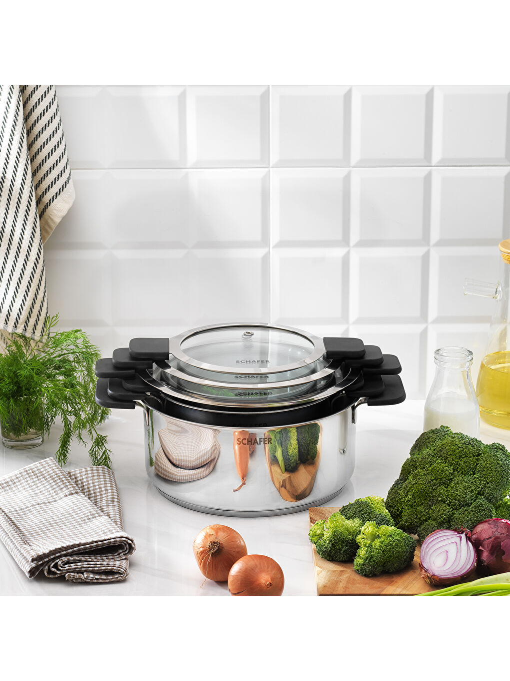 Gri Iconic Çelik Tencere Seti 6 Parça-Inox-3