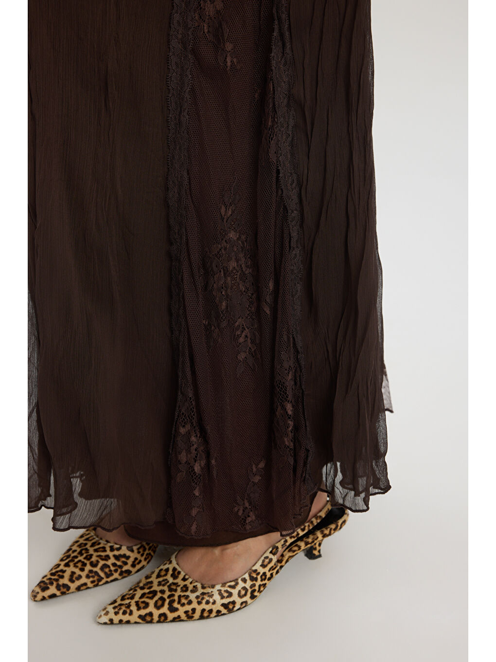 Kahverengi Aurore Dantel Detay Kahve Etek-7