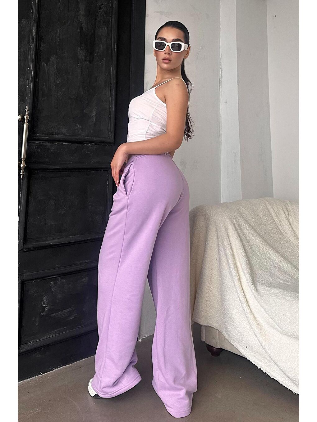 Lila Bol Paça Kadın Eşofman Altı Mg2279-4