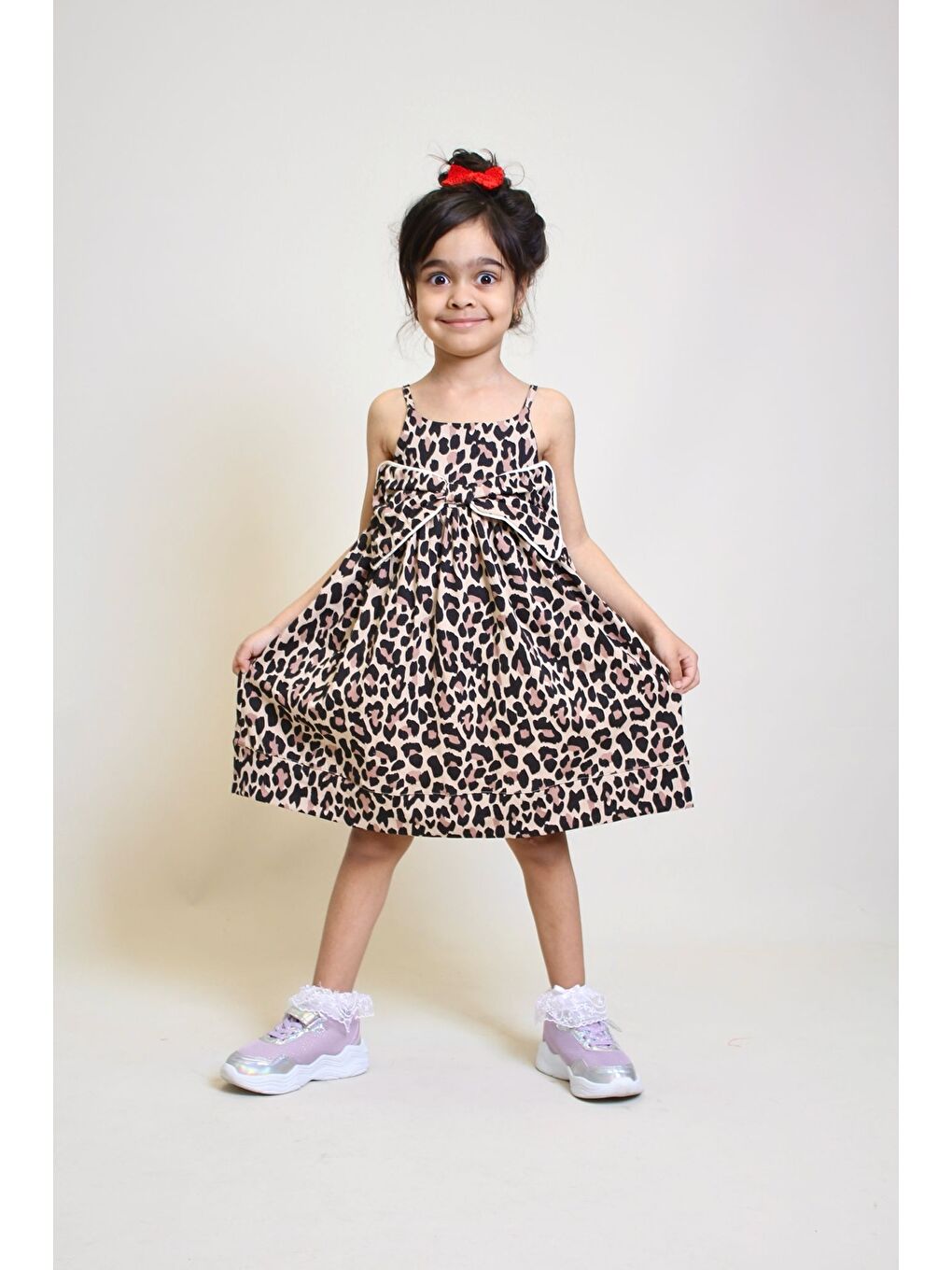 Karışık Kız Çocuk %100 Pamuk Rotasyon Desenli Elbise 4-10 Yaş 12237