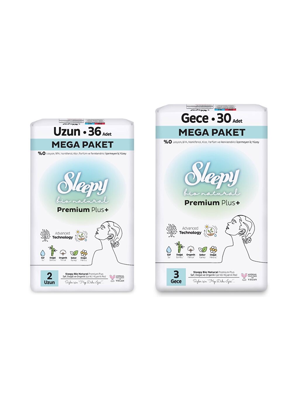 Bio Natural Premium Plus Hijyenik Ped Mega Paket Uzun 36 Adet+Gece 30 Adet+Cüzdan Hediyeli-1