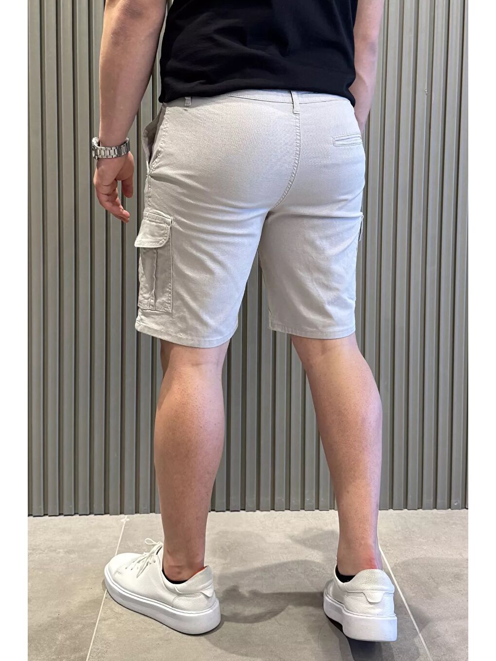 Bej Kargo Cepli Erkek Şort-2