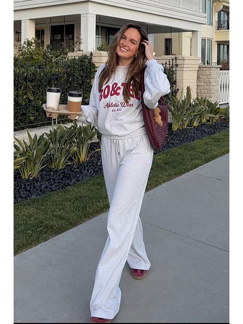 Gri Bol Paça Kadın Eşofman Altı Mg2279