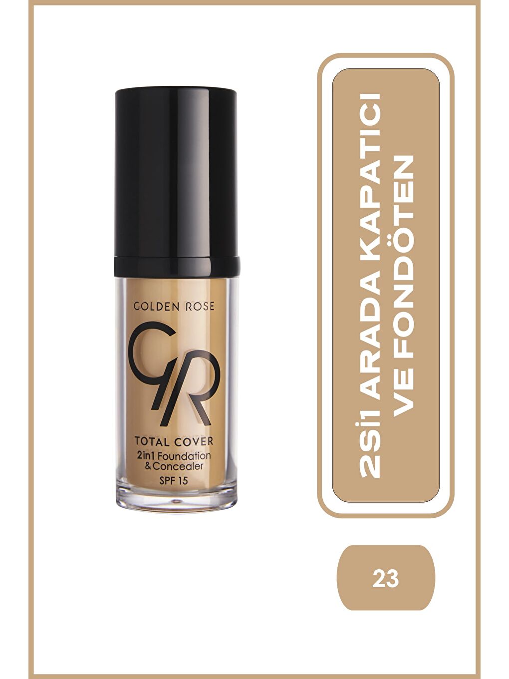 Total Cover 2in1 Foundation&concealer No: 23 Medium Yellow Beige - Fondöten&kapatıcı - 8691190963835