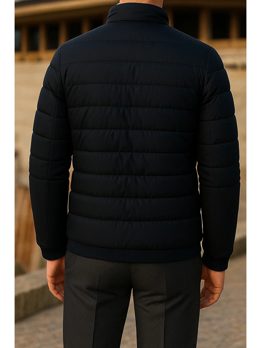 Erkek Kışlık Comfort Trend Günlük K.Lacivert Şişme Mont-4