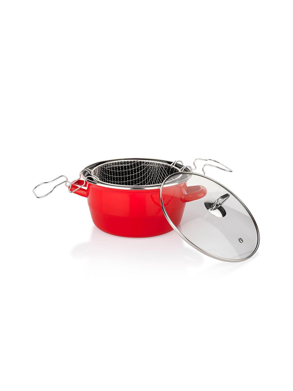 Fry Çıtır Kızartma Tencre-22 Cm-3 Parça-Kırmızı-3