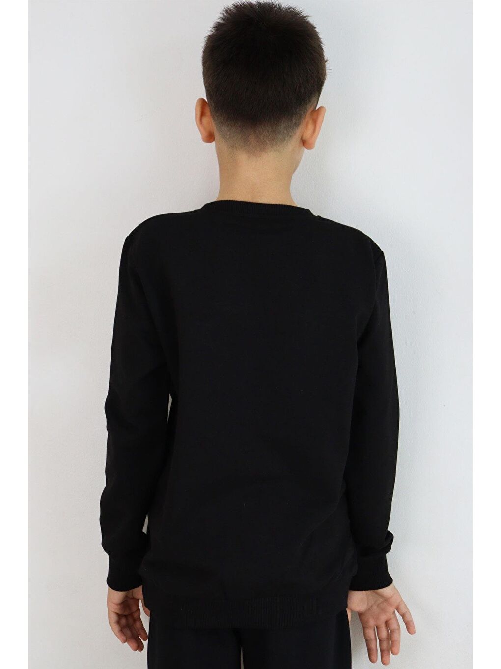 Erkek Çocuk Sweatshirt Kapaklı Cep Detaylı Siyah (6-12 Yaş)-2