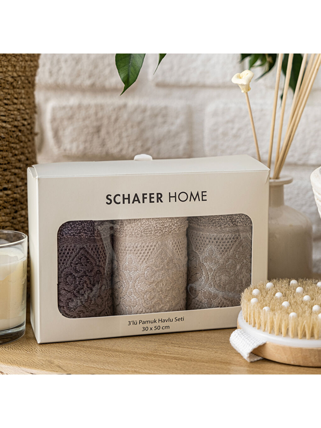 Karışık Home Noho 3 lü Havlu Seti 30x50-Asorti01-5