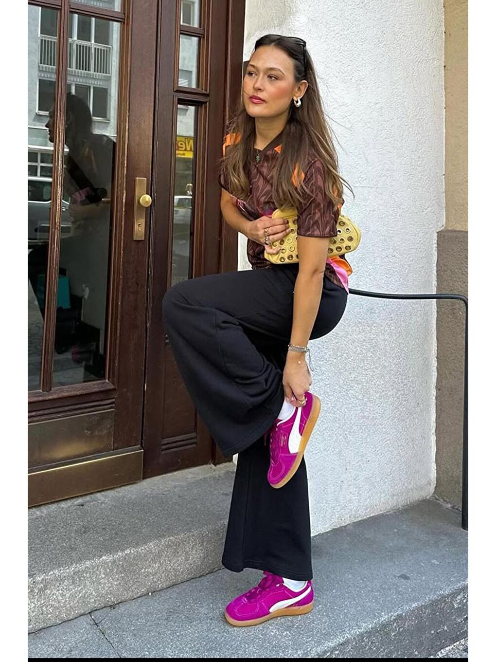 Siyah Bol Paça Kadın Eşofman Altı Mg2279