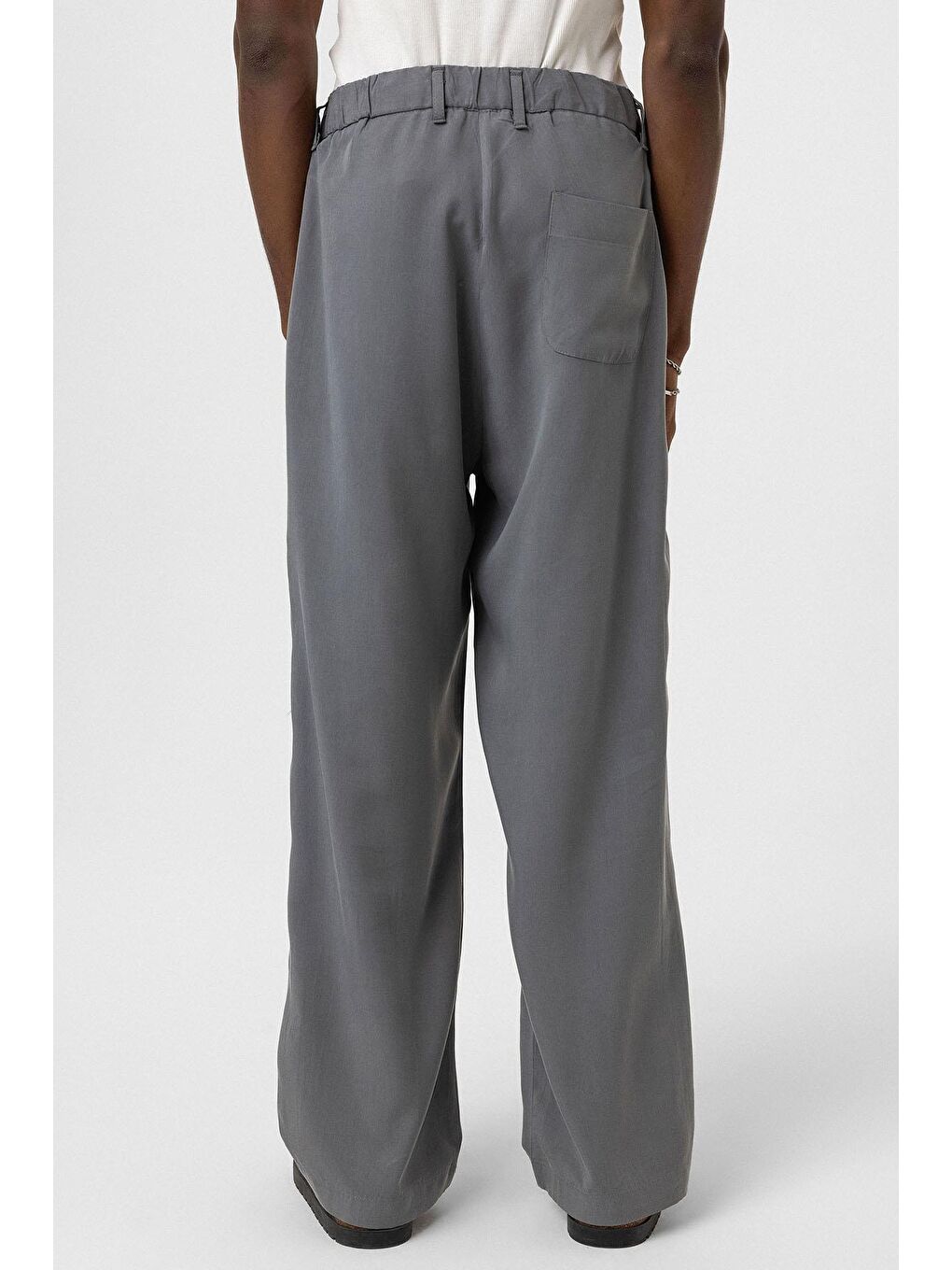 Relaxed Fit Kumaş  Erkek Pantolon Gri-4