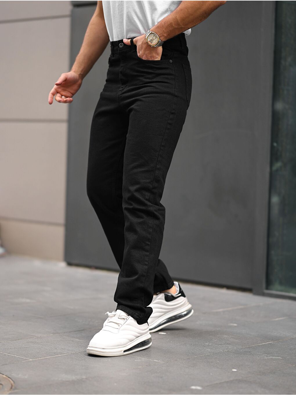 Siyah Erkek BAGGY Salaş Bol ve Rahat Kalıp Jeans Pantolon