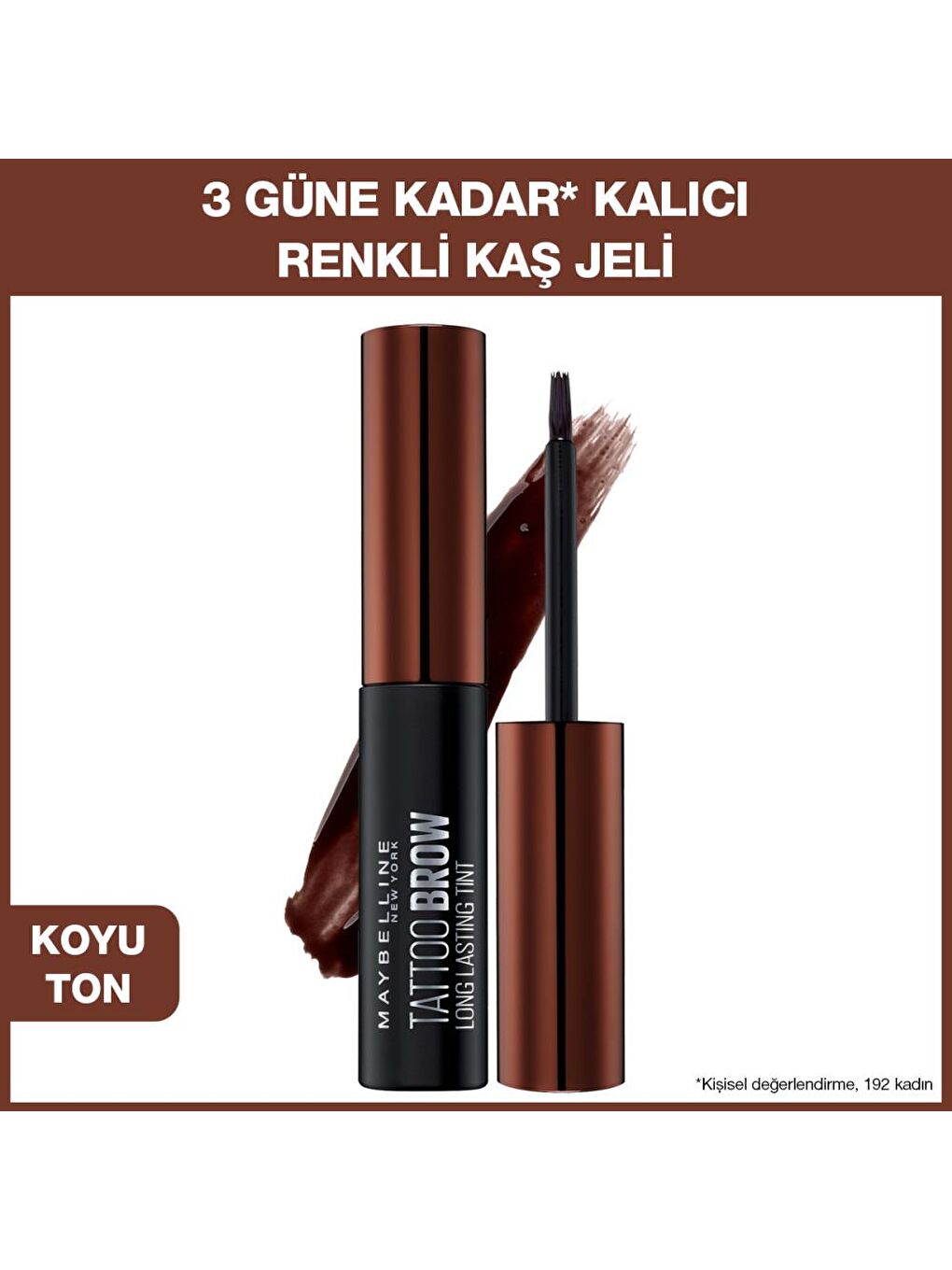 MAYBELLINE NEWYORK Kahverengi Brow Tattoo Geçici Kaş Dövmesi - Koyu Ton