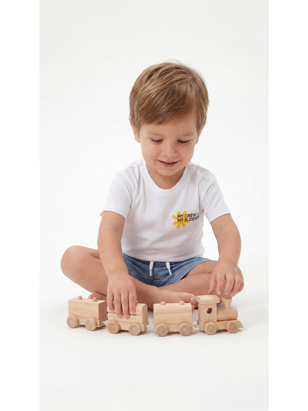 Beyaz My Crew My Buddies Baskılı Erkek Bebek Alt Üst Takım-1