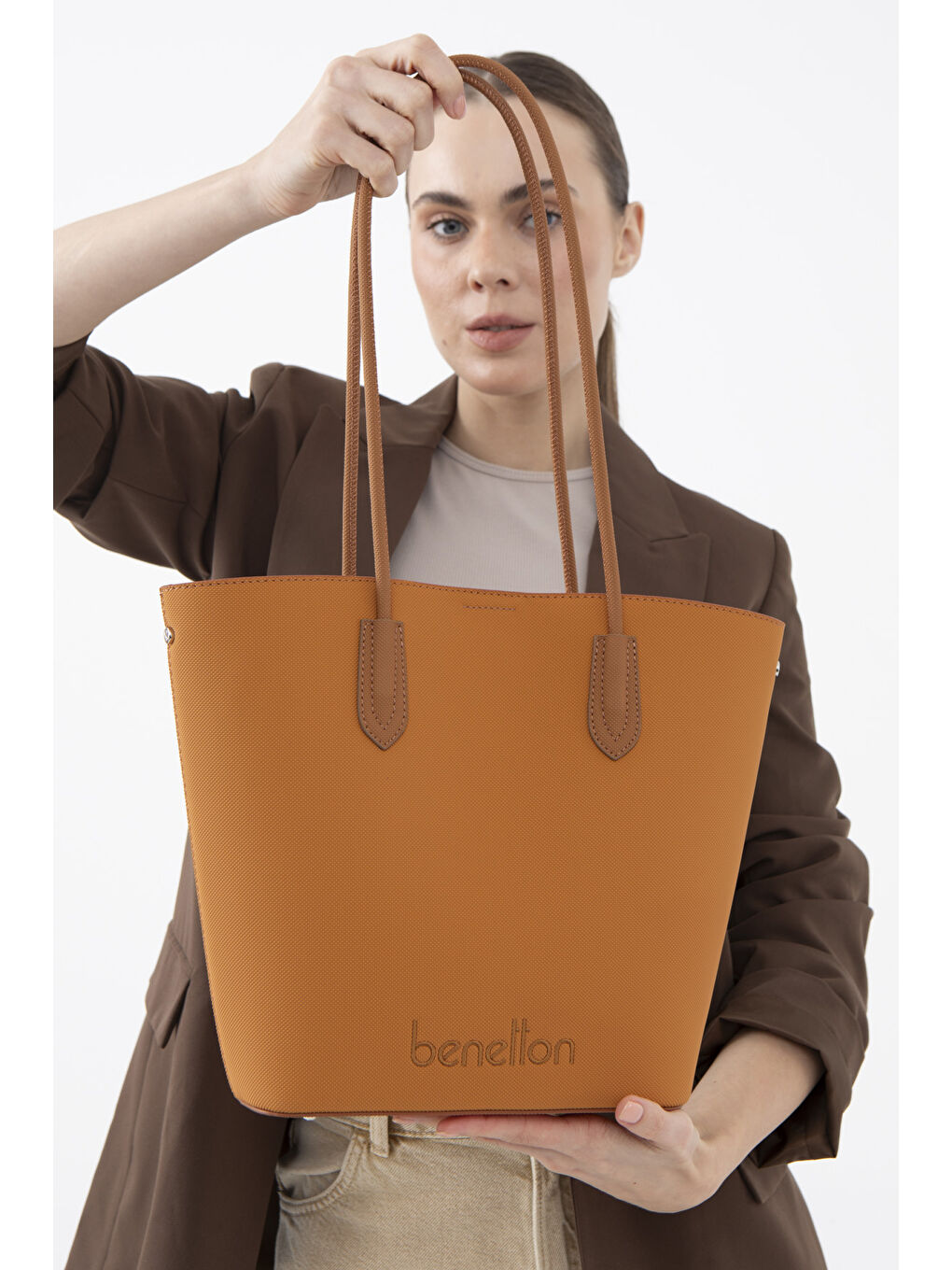 Kahverengi Kadin Kol Çantasi Hardal-Camel BNT1609