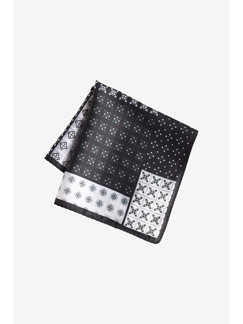 Erkek Siyah-Haki Desenli Mendil