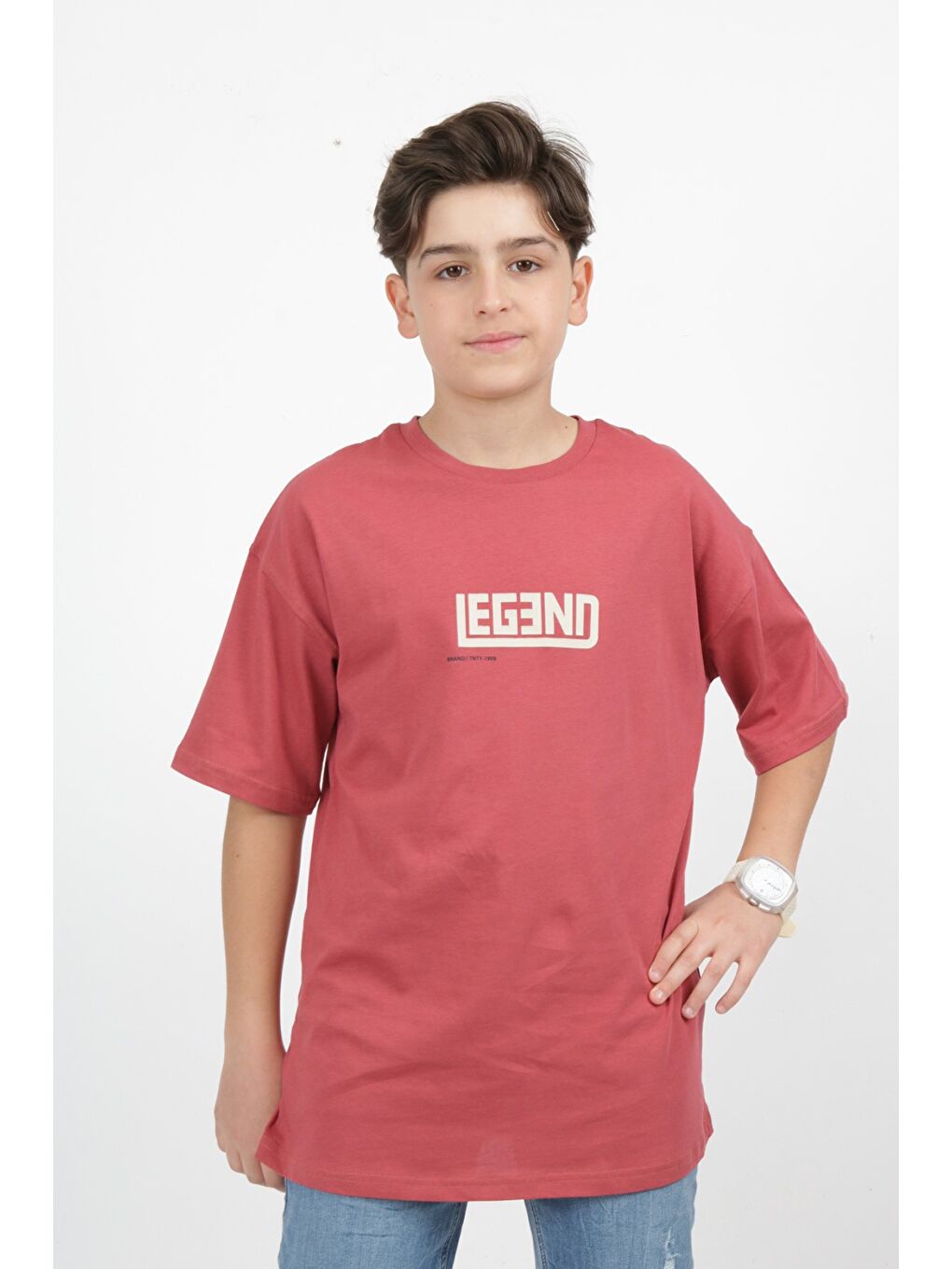 Kahverengi Erkek Çocuk Baskılı Tişört-1