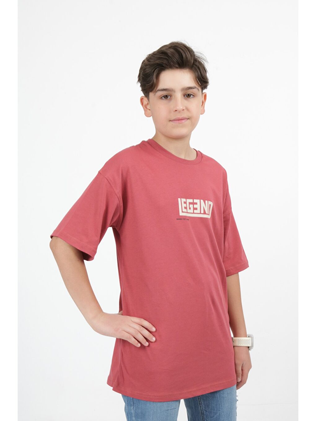 Kahverengi Erkek Çocuk Baskılı Tişört-2