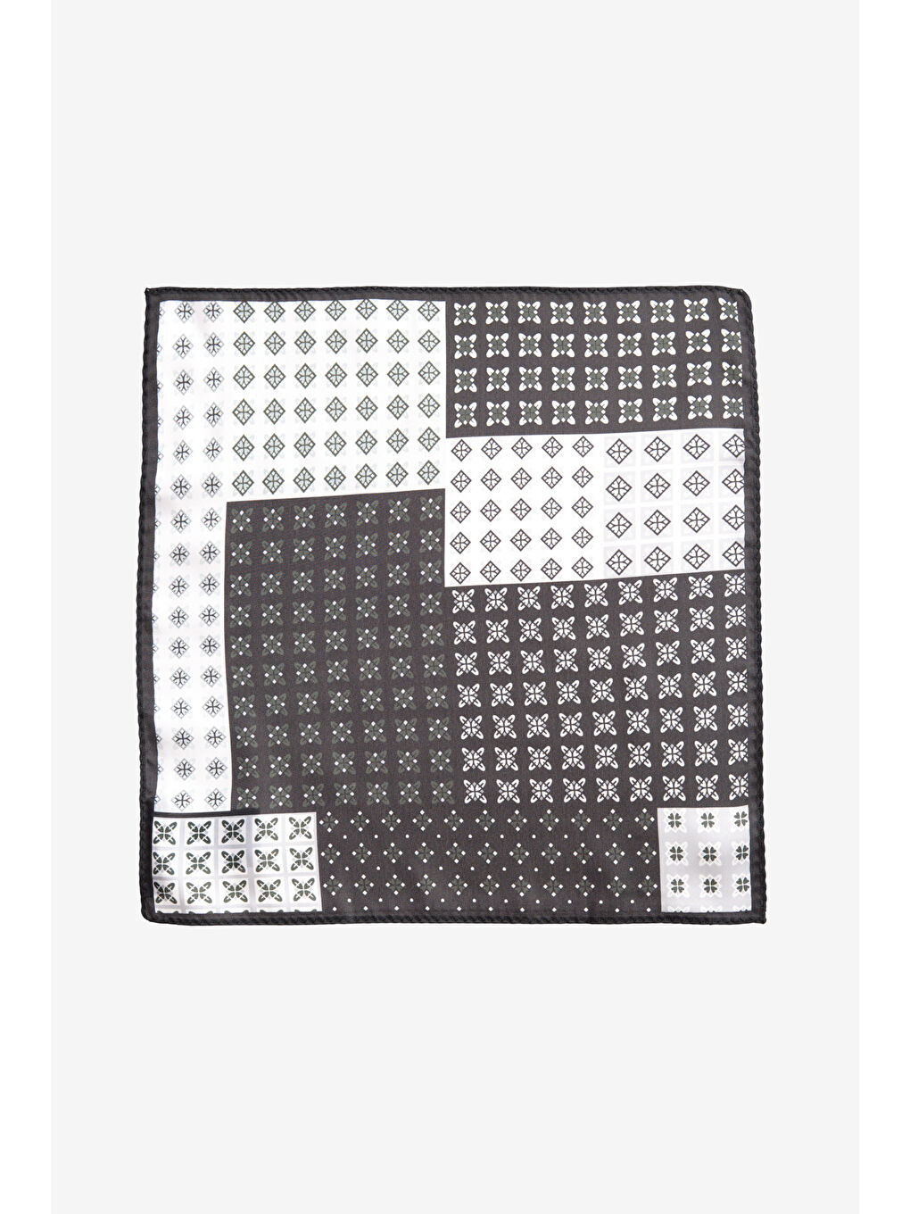 Erkek Siyah-Haki Desenli Mendil-1