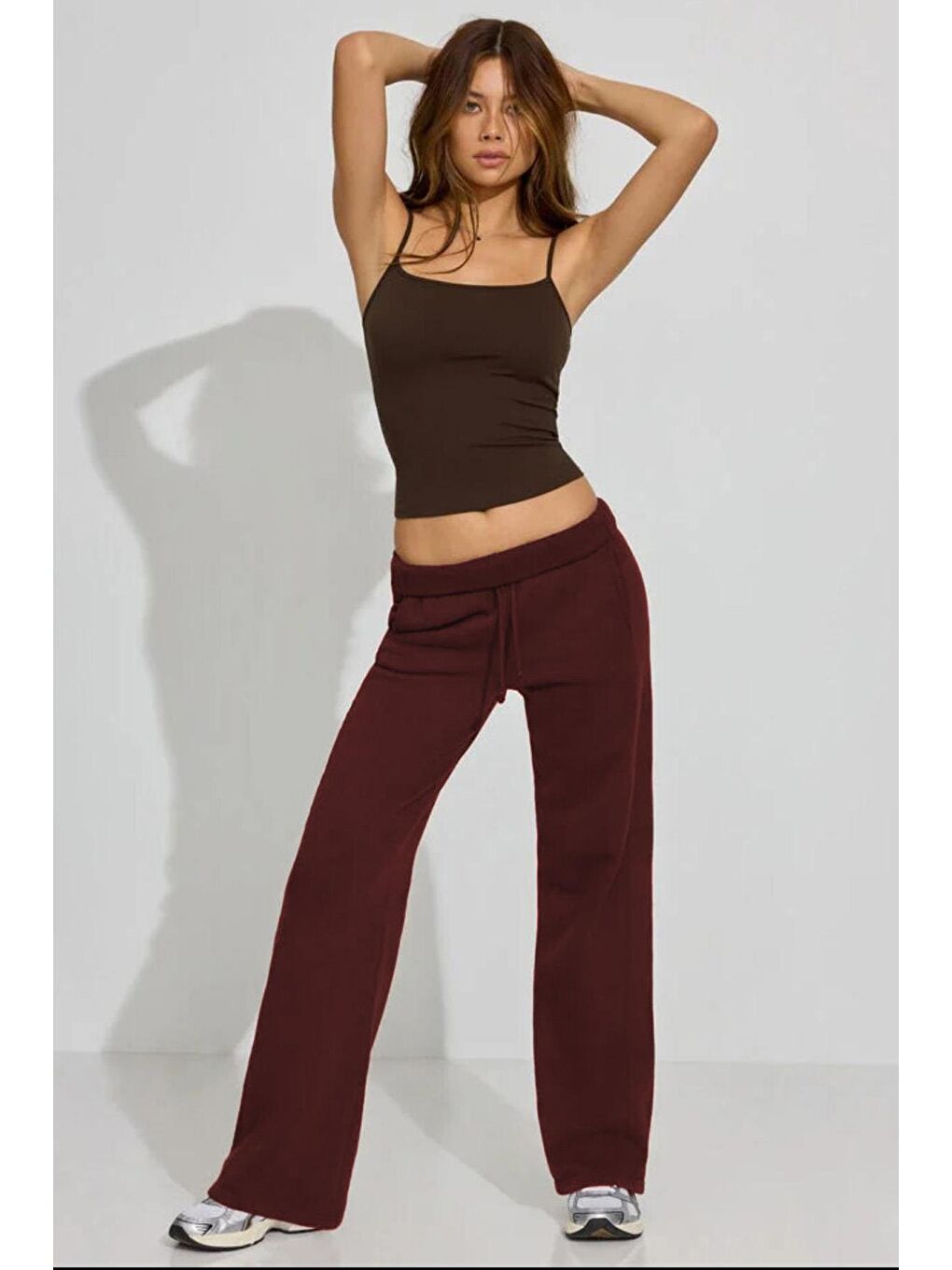 Bordo Bol Paça Kadın Eşofman Altı Mg2279-4