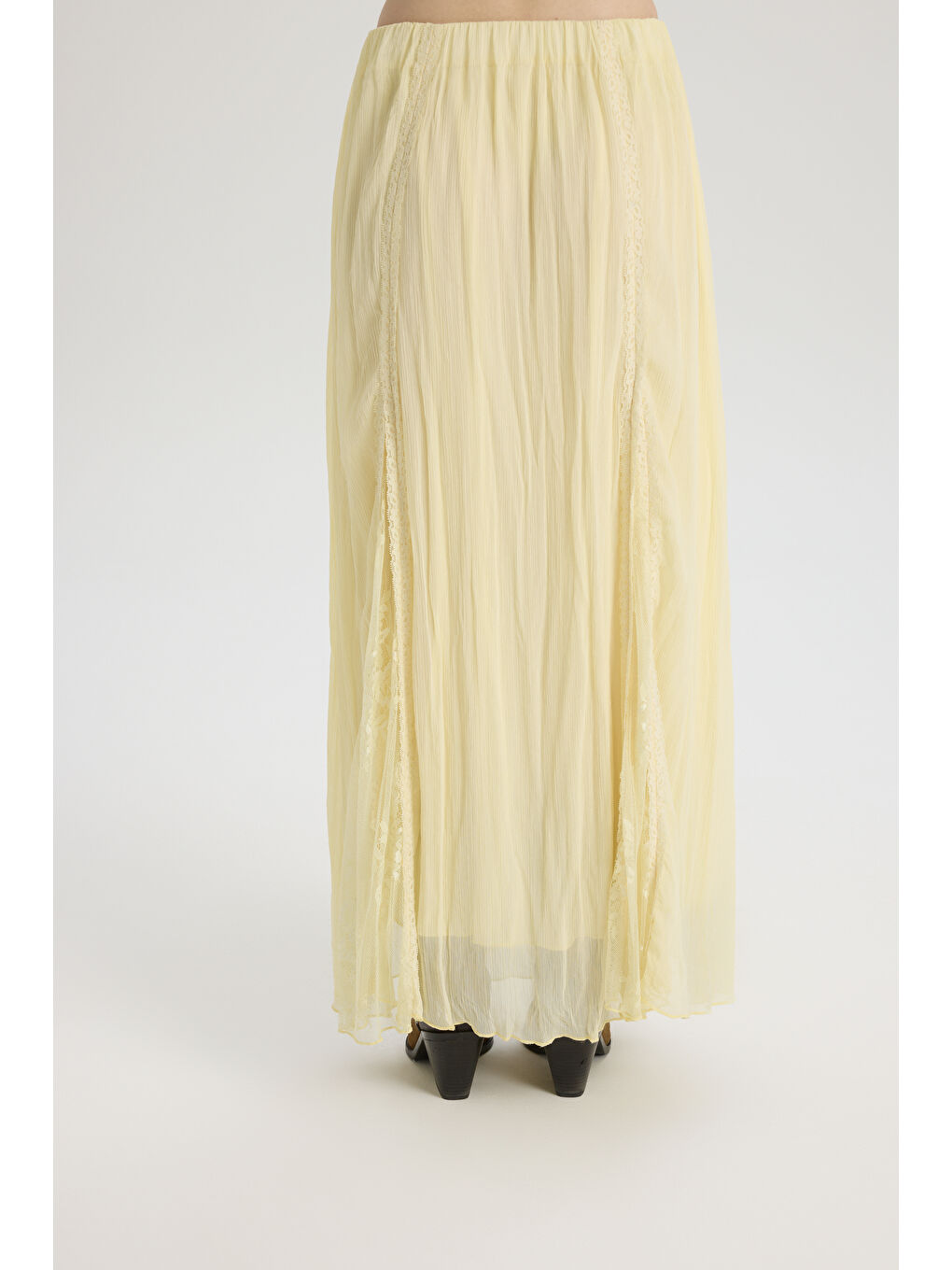 Aurore Dantel Detay Sarı Etek-4