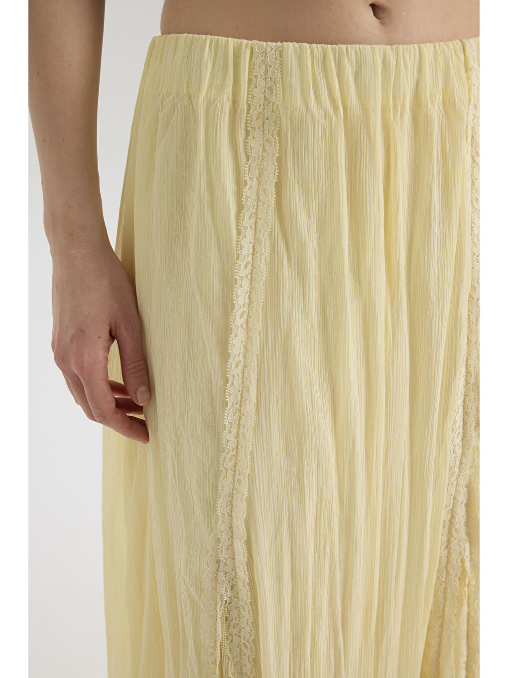 Aurore Dantel Detay Sarı Etek-6
