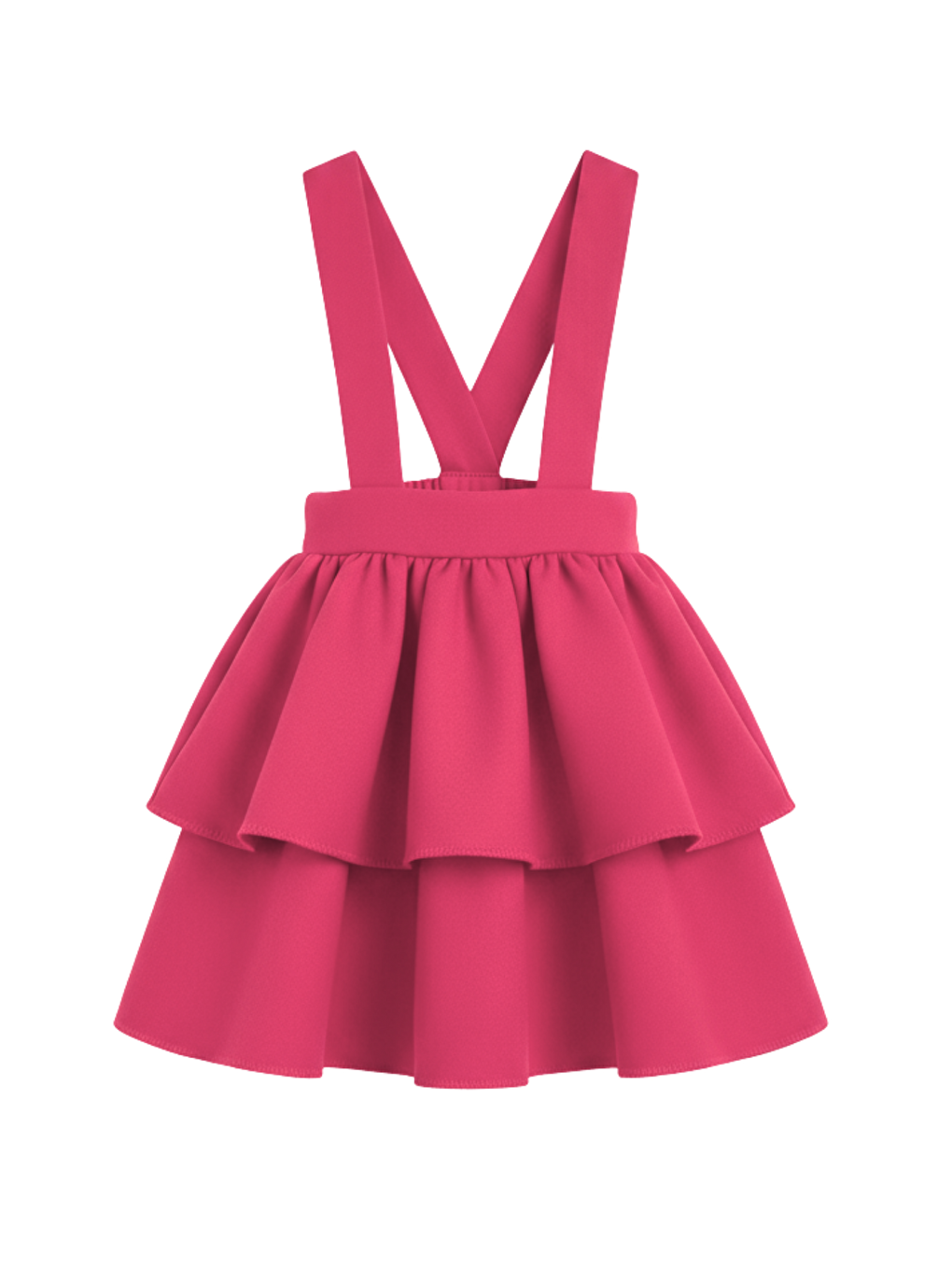 Kız Çocuk Helen Pembe Askılı Kat Kat Bağlama Jile Elbise-2