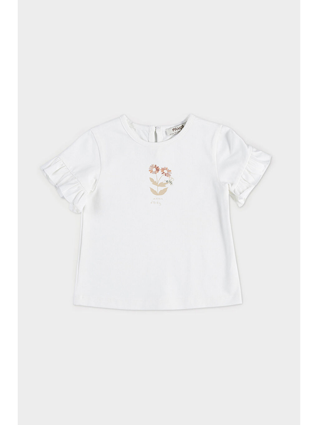 Kız Bebek Baskı Detaylı Ekru Tişört