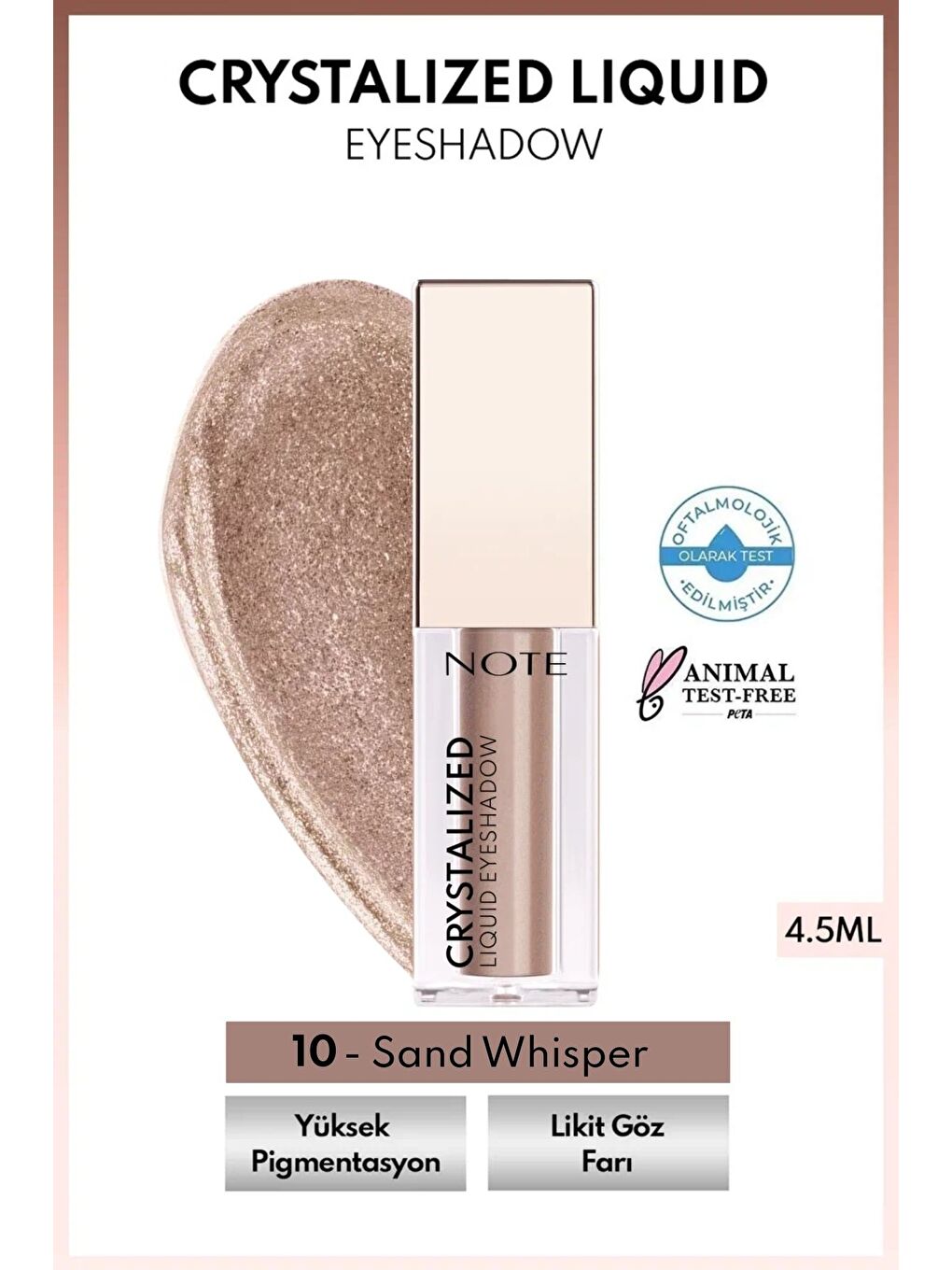 Crystalized Liquid Eyeshadow Likit Metalik Göz Farı - 10 Sand Whisper