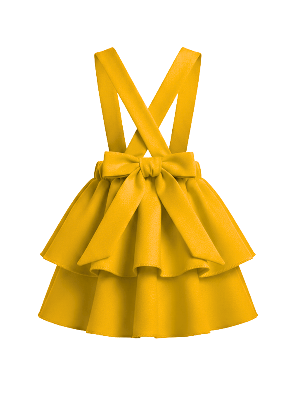 Kız Çocuk Helen Sarı Askılı Kat Kat Bağlama Jile Elbise-3
