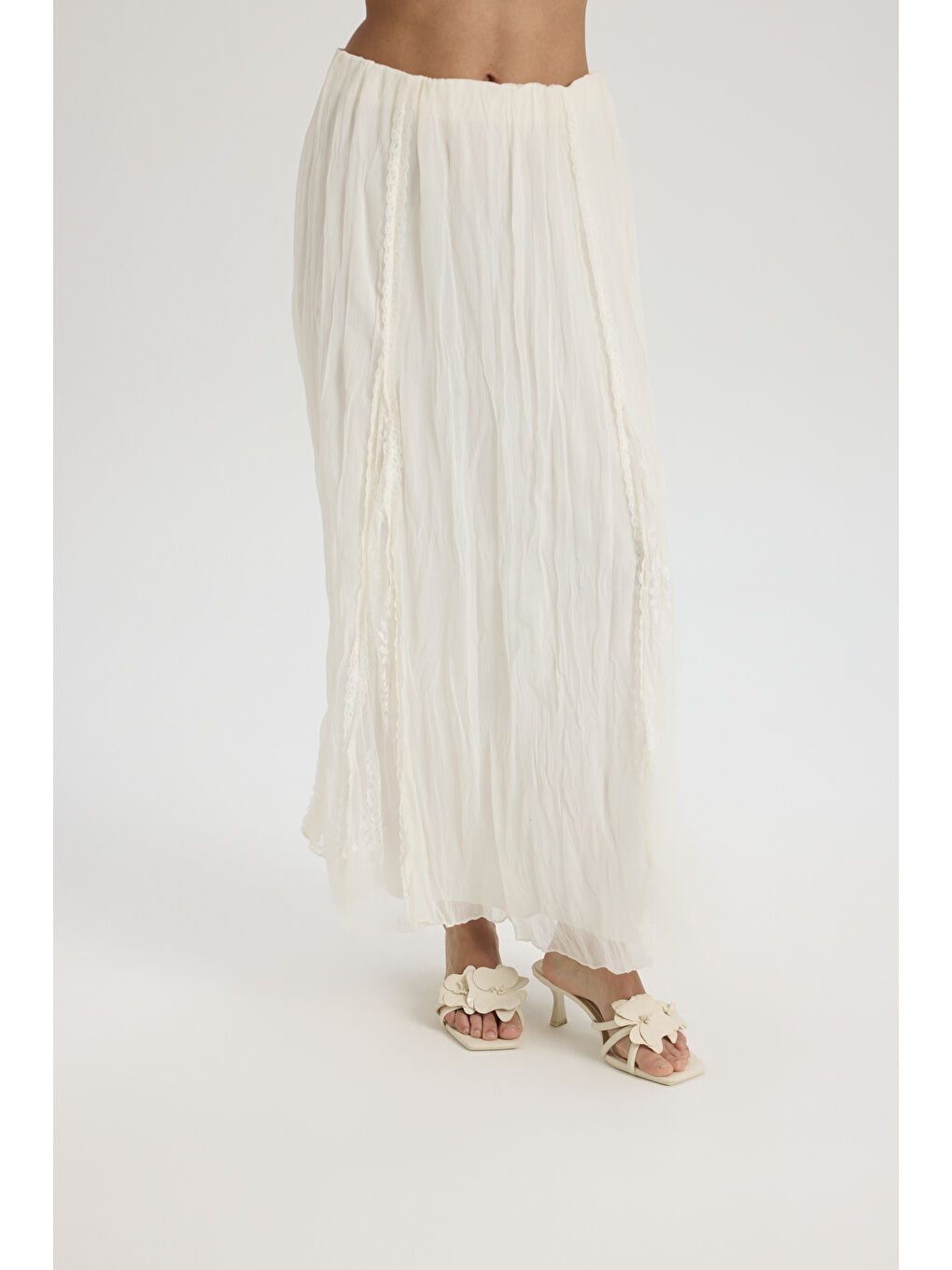 Aurore Dantel Detay Ekru Etek-6