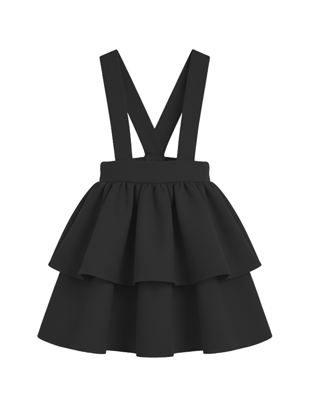 Kız Çocuk Helen Siyah Askılı Kat Kat Bağlama Jile Elbise-2