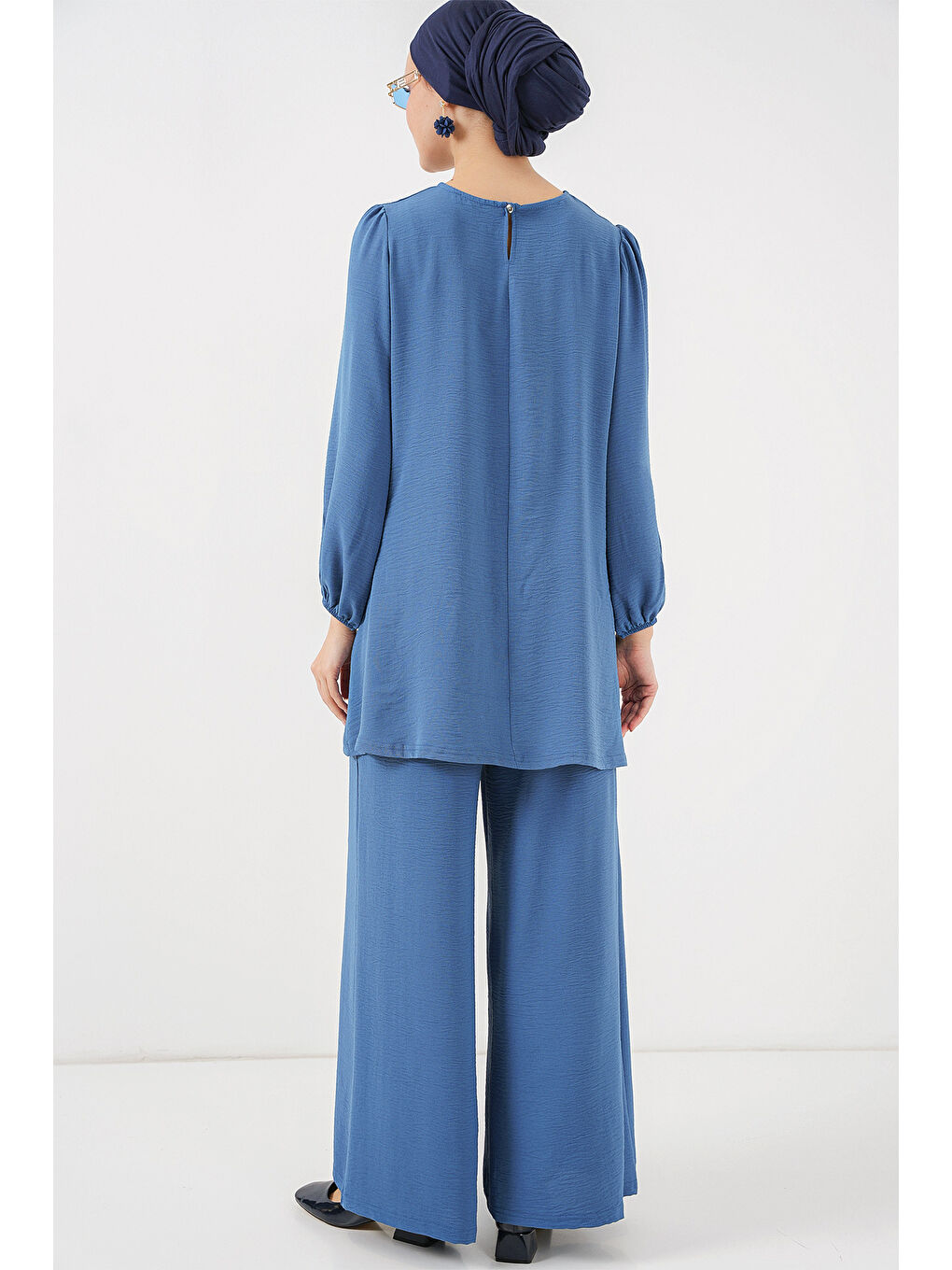 Kadın Ayrobin Tunik Pantolon Alt Üst Takım 6712 - İndigo-5