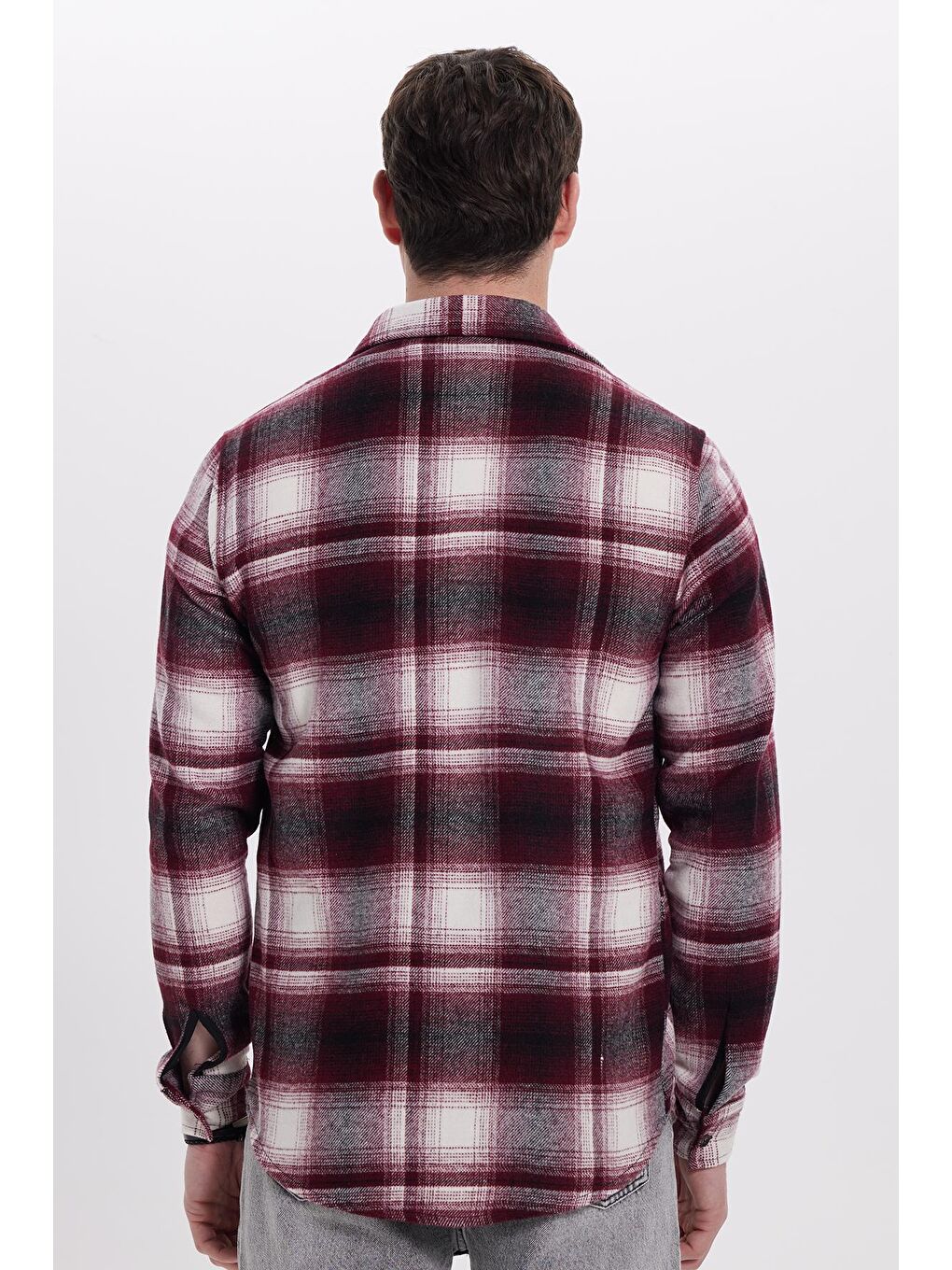 Karışık Erkek Slim Fit Dar Kesim Kareli Kışlık Oduncu Gömlek-7