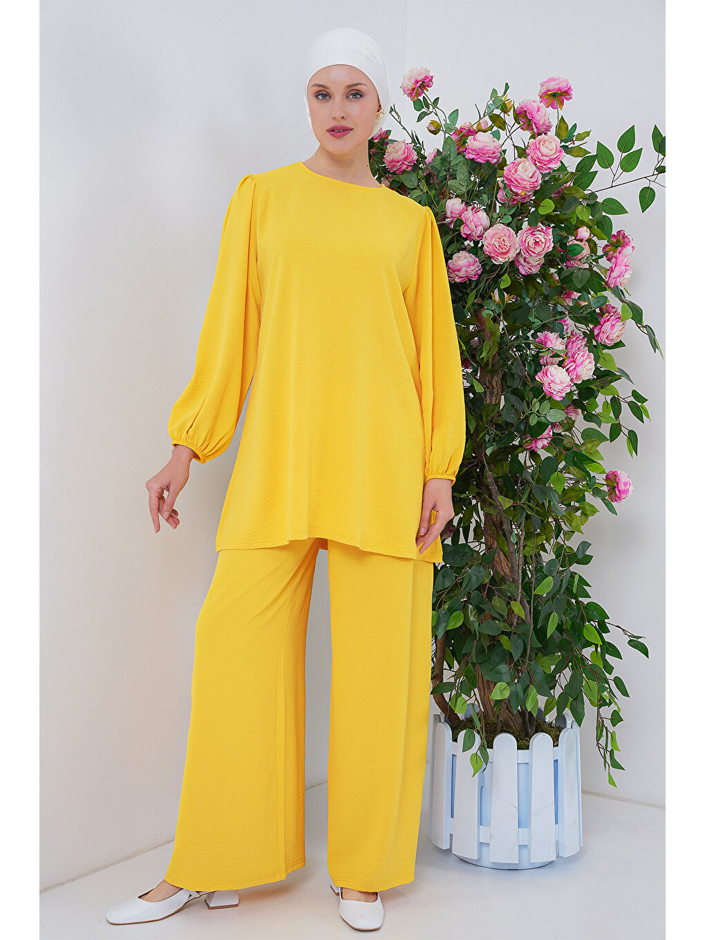 Ayrobin Tunik Pantolon Alt Üst Takım 6712 - Sarı