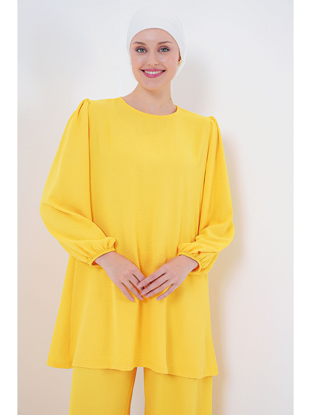 Ayrobin Tunik Pantolon Alt Üst Takım 6712 - Sarı-1