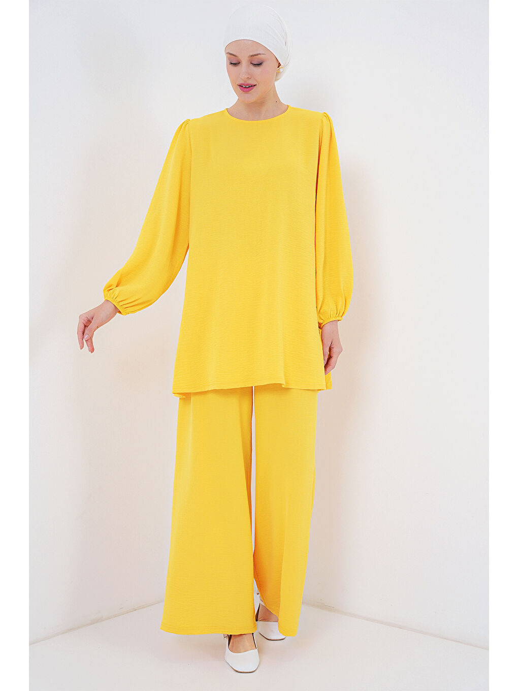 Ayrobin Tunik Pantolon Alt Üst Takım 6712 - Sarı-2