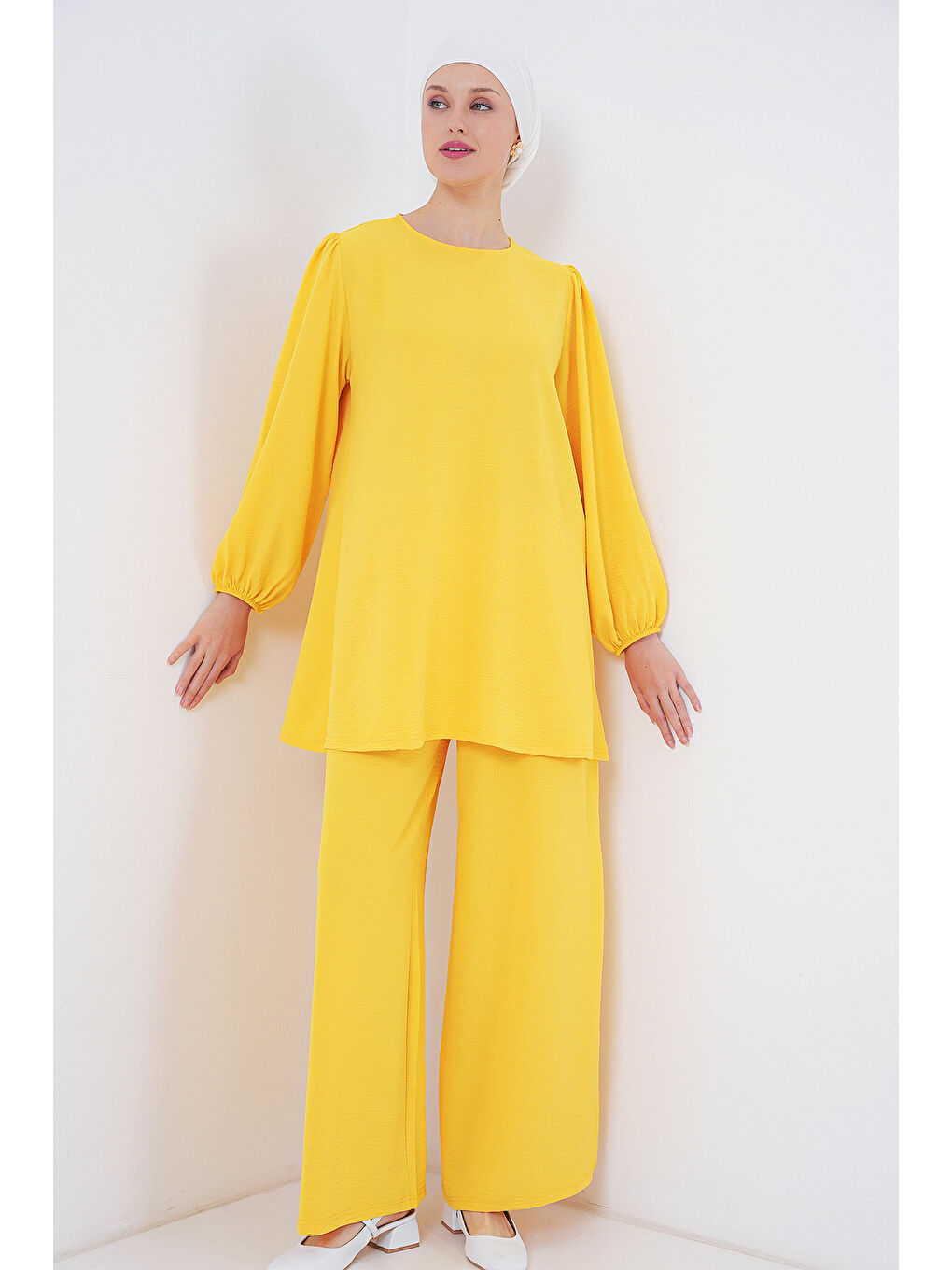 Ayrobin Tunik Pantolon Alt Üst Takım 6712 - Sarı-3