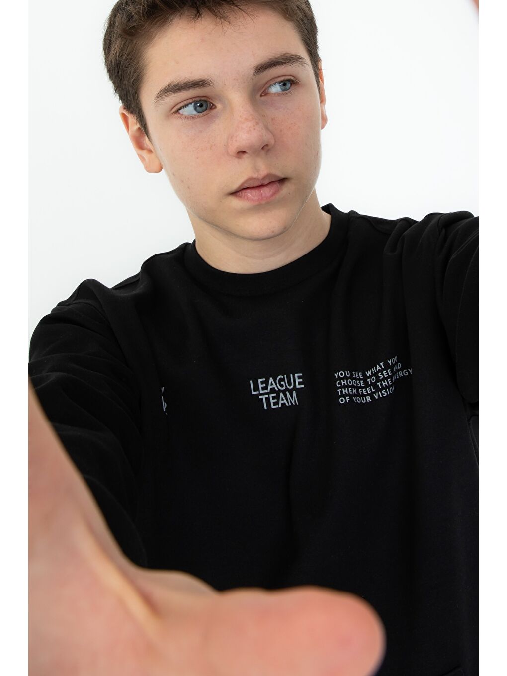 Siyah Bisiklet Yaka Basic Alt Üst Eşofman Takım-4