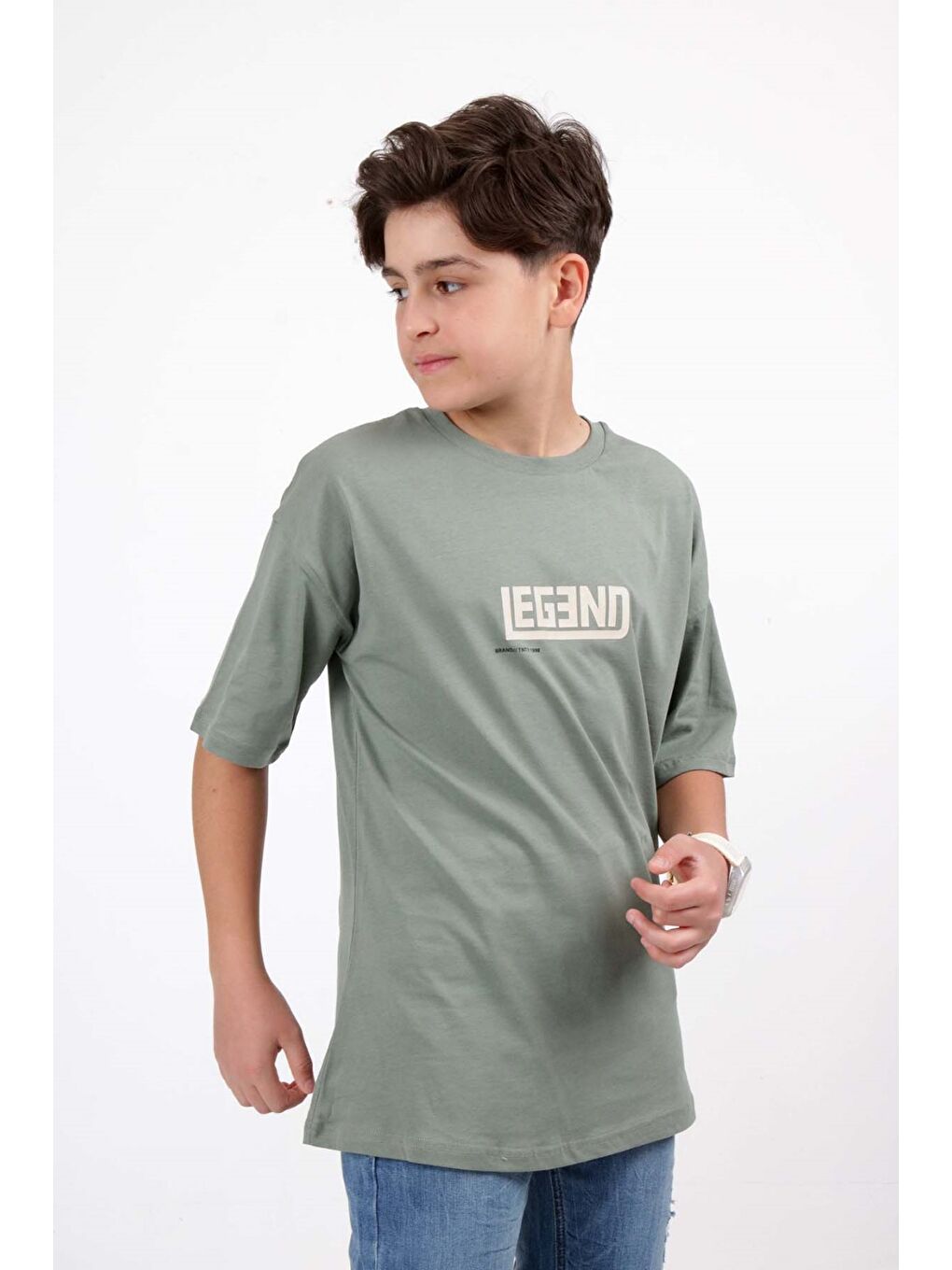 Yeşil Erkek Çocuk Baskılı Tişört