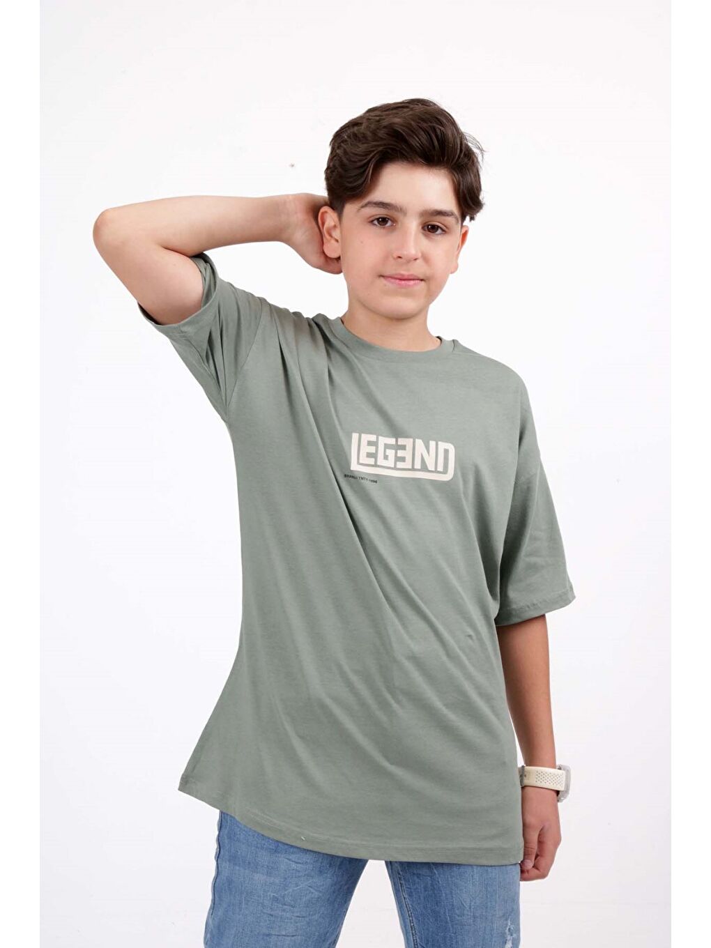 Yeşil Erkek Çocuk Baskılı Tişört-2