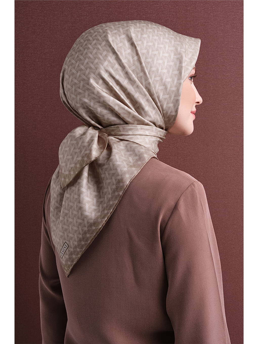 Bej Saf İpek Twill Eşarp 9622d 01-6