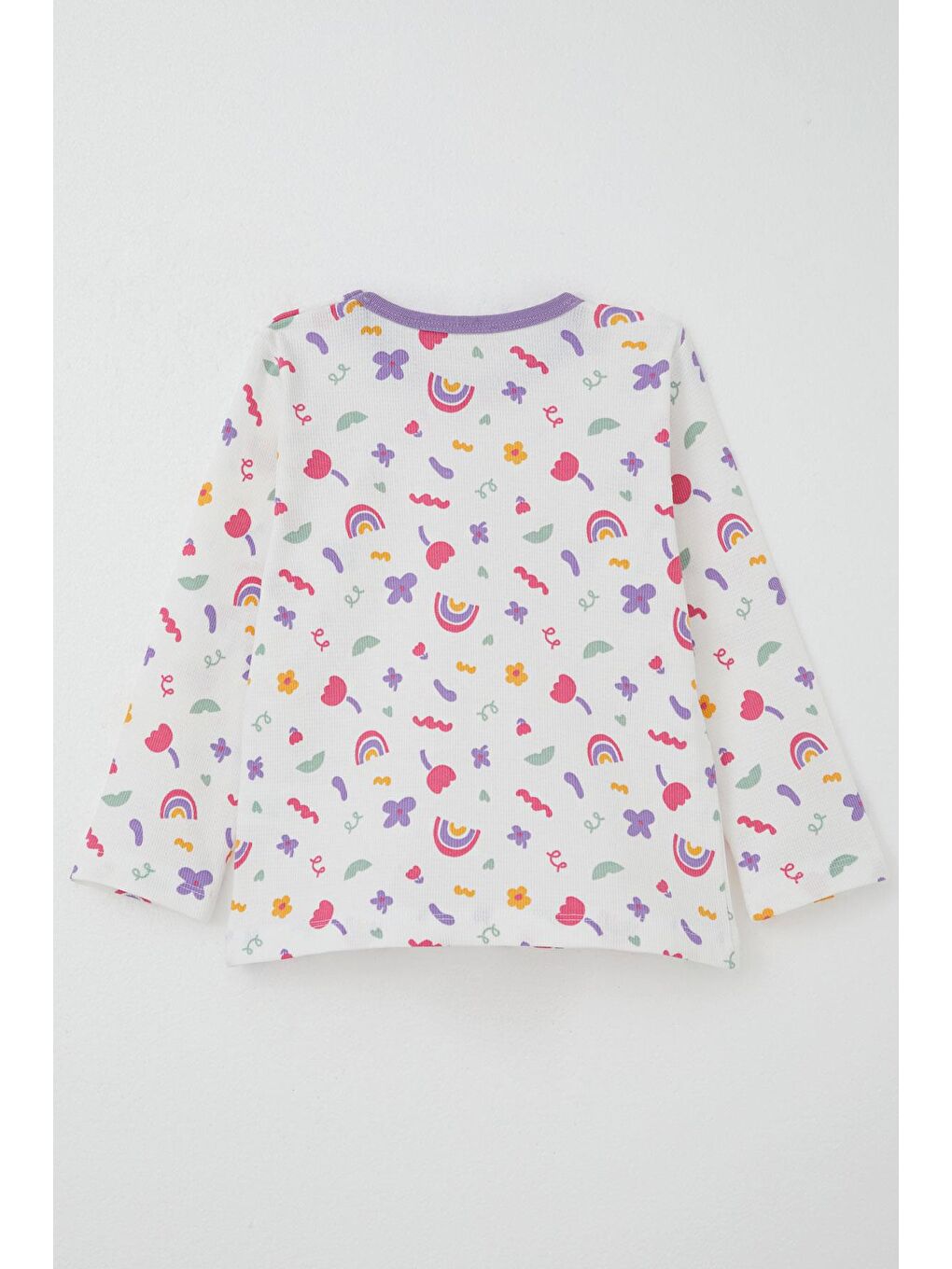 Kız Çocuk Pijama Takımı Baharın Renkleri Beyaz (1-3 Yaş)-3