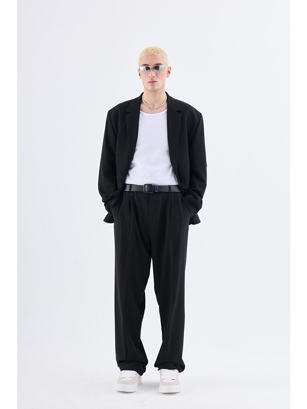 Klasik Oversize Takım Elbise Siyah-3