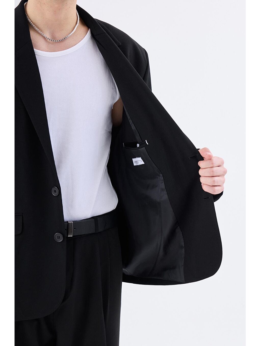 Klasik Oversize Takım Elbise Siyah-5