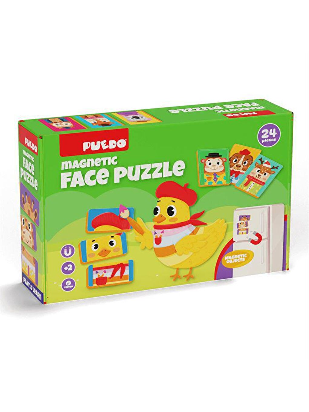 Puedo Karışık Manyetik Face Puzzle - Sevimli Suratlar (24 Parça)